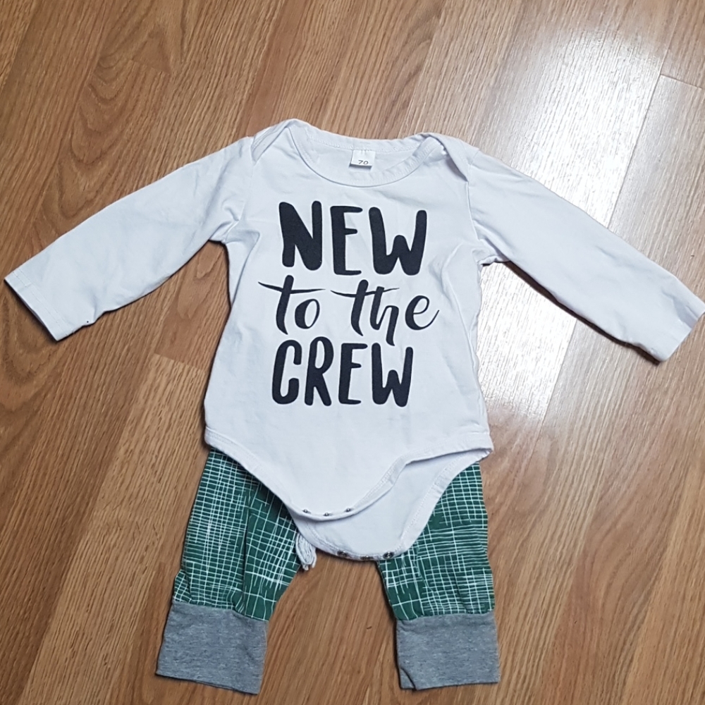 New to the crew onesie and pants set